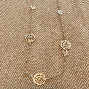 Silver Necklace with Various Sized Circle Designs